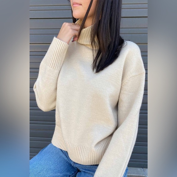 For The Republic Sweaters - NWT FOR THE REPUBLIC Fuzzy Mock Neck Sweater